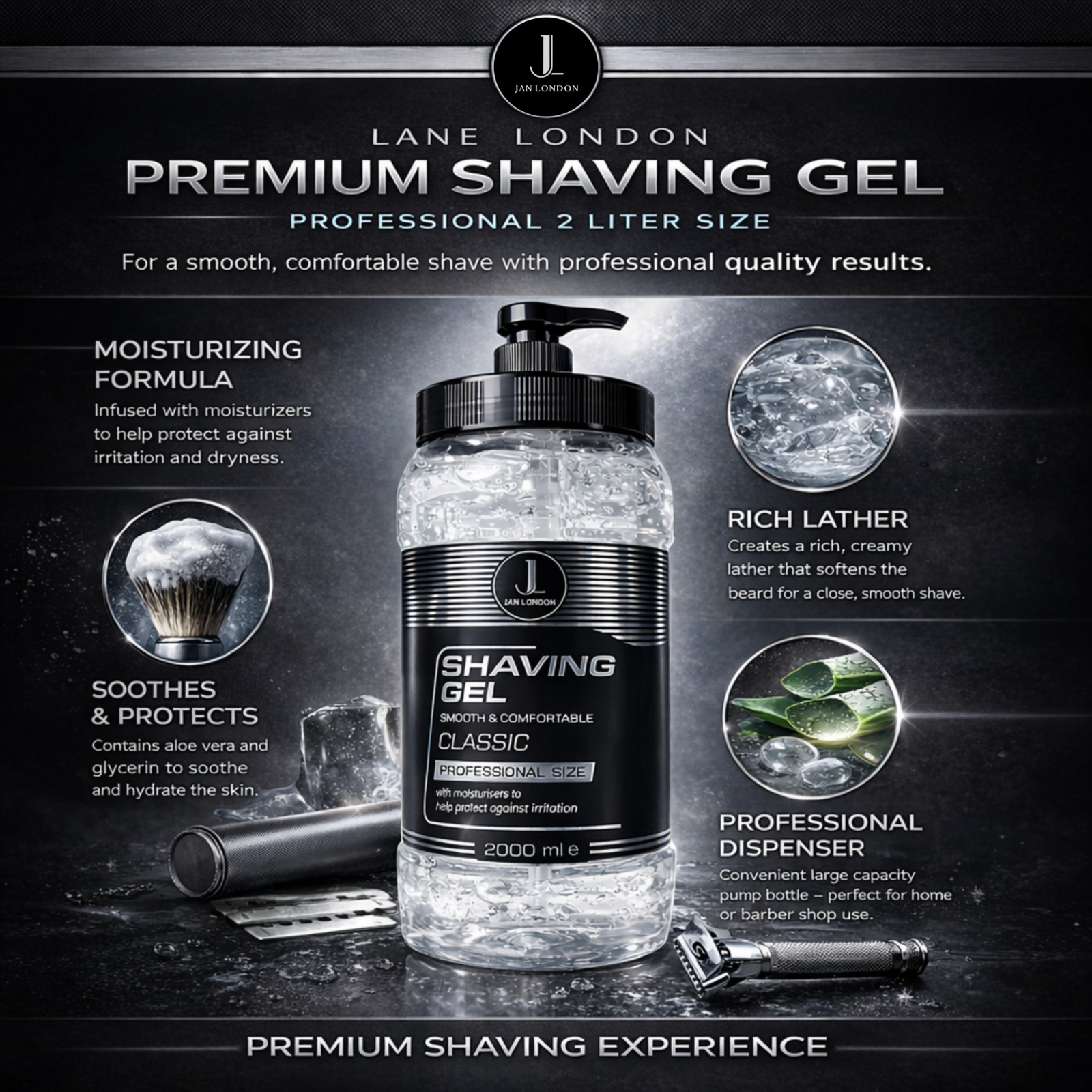 Jan London Classic Shaving Gel (Professional Size) - Image 3