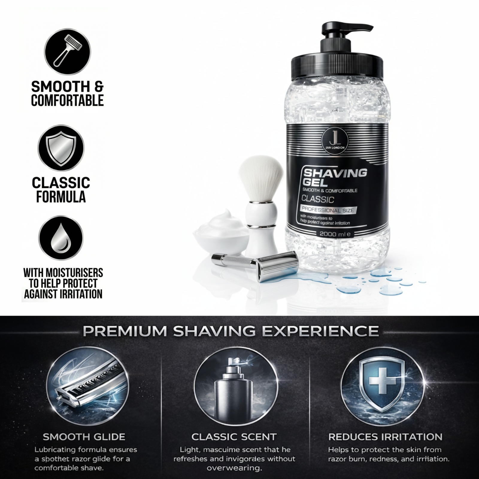 Jan London Classic Shaving Gel (Professional Size) - Image 4