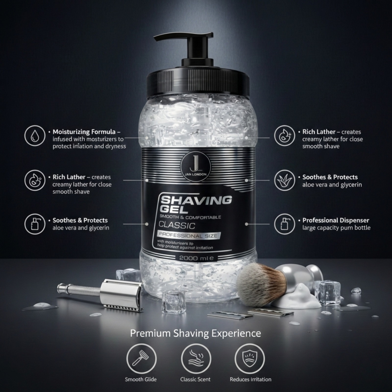 Jan London Classic Shaving Gel (Professional Size) - Image 5